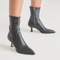 ARYA WIDE CALF BOOTS BLACK LEATHER