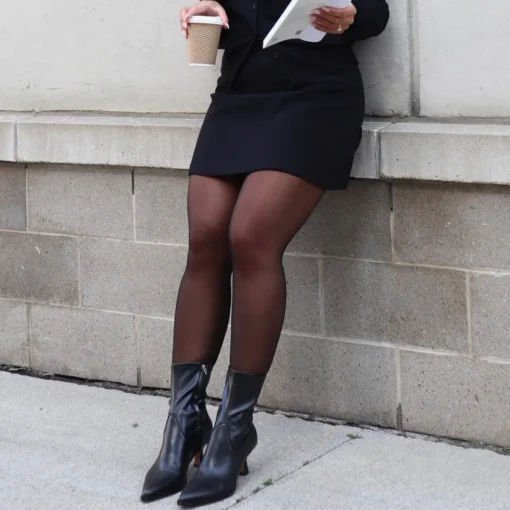 ARYA WIDE CALF BOOTS BLACK LEATHER