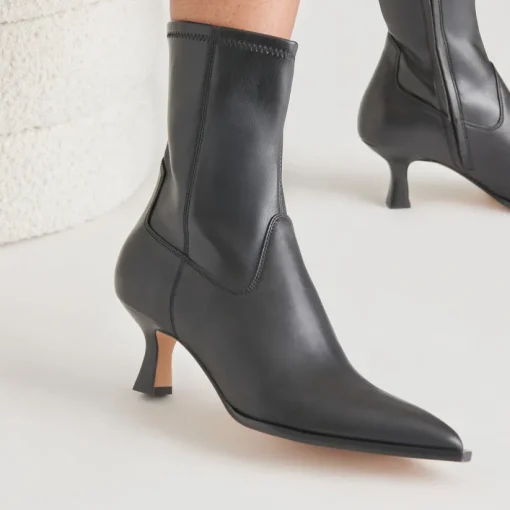 ARYA WIDE CALF BOOTS BLACK LEATHER