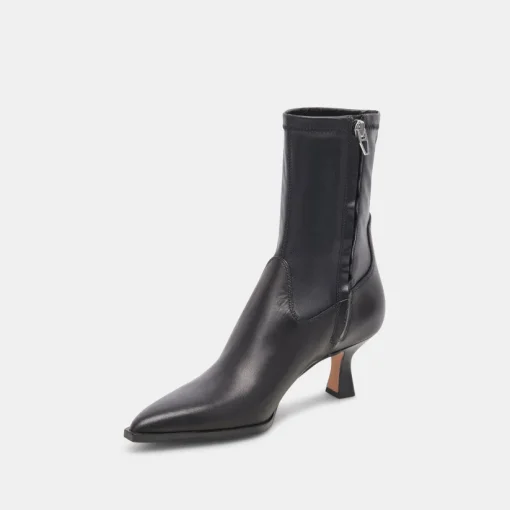 ARYA WIDE CALF BOOTS BLACK LEATHER