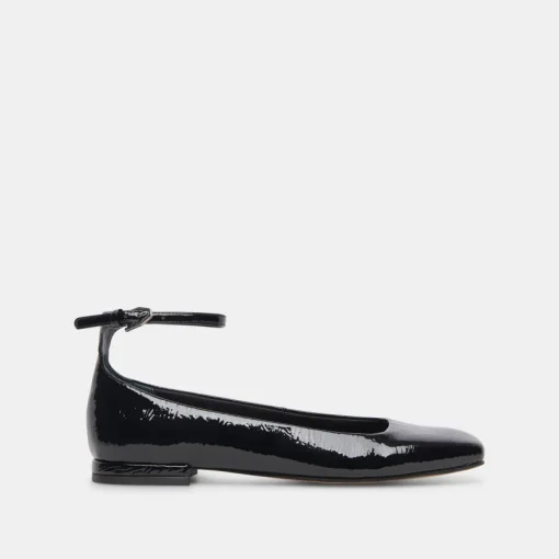 ASHYA BALLET FLATS MIDNIGHT CRINKLE PATENT