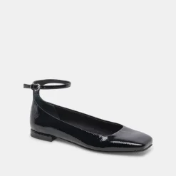 ASHYA BALLET FLATS MIDNIGHT CRINKLE PATENT