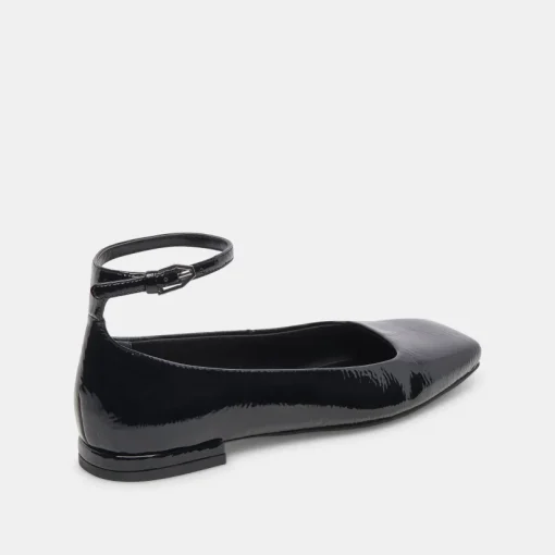 ASHYA BALLET FLATS MIDNIGHT CRINKLE PATENT
