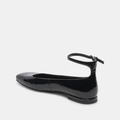 ASHYA BALLET FLATS MIDNIGHT CRINKLE PATENT