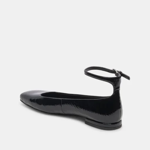 ASHYA BALLET FLATS MIDNIGHT CRINKLE PATENT
