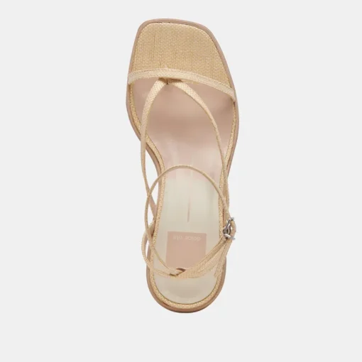 BANITA WIDE SANDALS LT NATURAL RAFFIA
