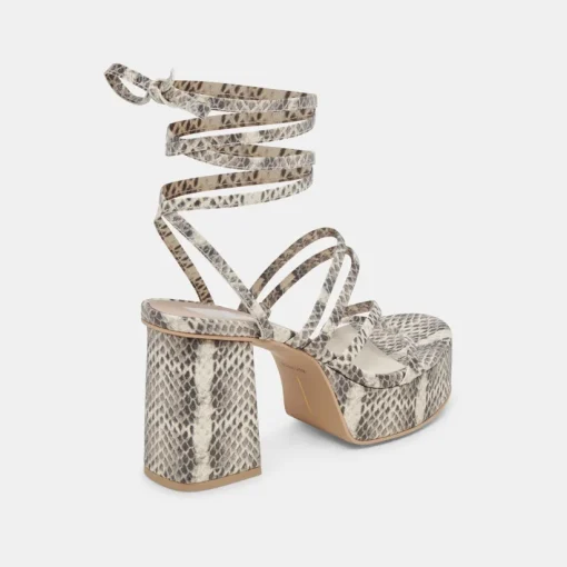 BARBS HEELS GREY WHITE EMBOSSED STELLA