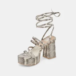 BARBS HEELS GREY WHITE EMBOSSED STELLA