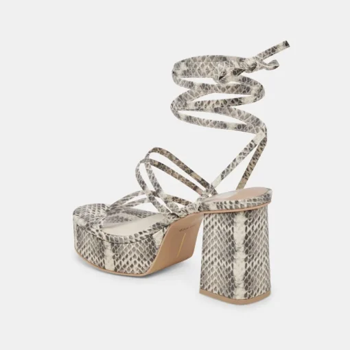 BARBS HEELS GREY WHITE EMBOSSED STELLA
