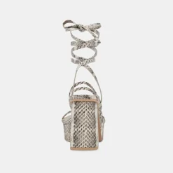 BARBS HEELS GREY WHITE EMBOSSED STELLA