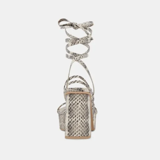 BARBS HEELS GREY WHITE EMBOSSED STELLA