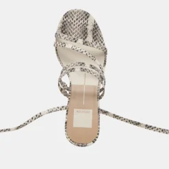 BARBS HEELS GREY WHITE EMBOSSED STELLA