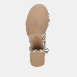 BARBS HEELS GREY WHITE EMBOSSED STELLA