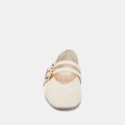 BAYLEE BALLET FLATS BONE PERFORATED SUEDE