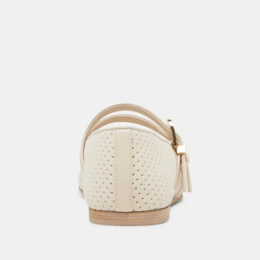 BAYLEE BALLET FLATS BONE PERFORATED SUEDE