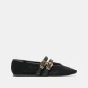 BAYLEE BALLET FLATS ONYX PERFORATED SUEDE