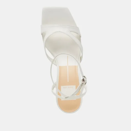 BECKI HEELS TRUE WHITE LEATHER