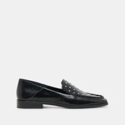 BENY FLATS BLACK STUDDED LEATHER