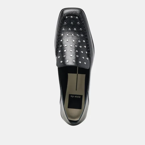 BENY FLATS BLACK STUDDED LEATHER