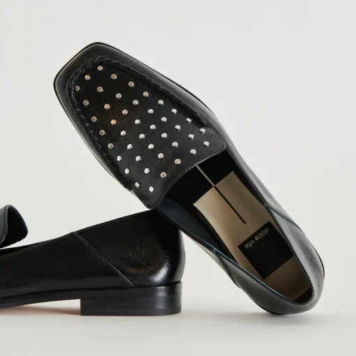 BENY FLATS BLACK STUDDED LEATHER