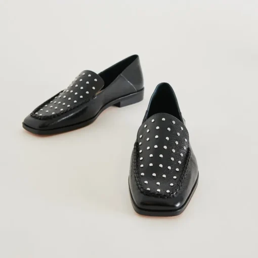 BENY FLATS BLACK STUDDED LEATHER