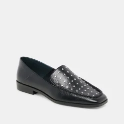 BENY FLATS BLACK STUDDED LEATHER