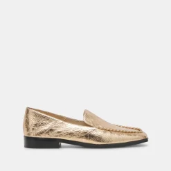 BENY FLATS GOLD DISTRESSED LEATHER