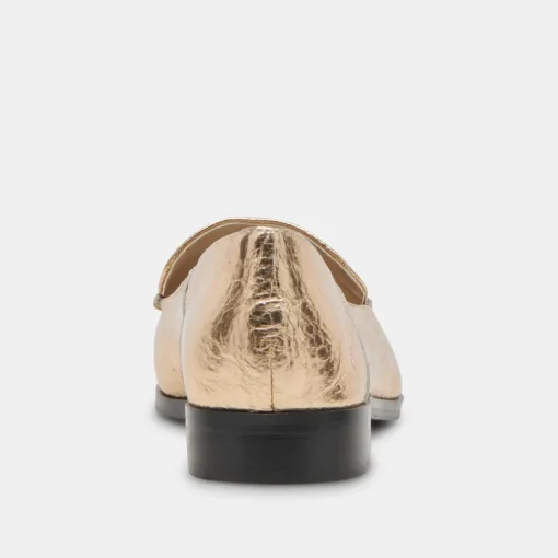 BENY FLATS GOLD DISTRESSED LEATHER