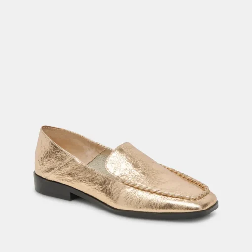BENY FLATS GOLD DISTRESSED LEATHER