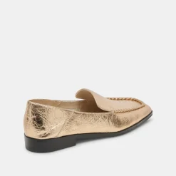 BENY FLATS GOLD DISTRESSED LEATHER