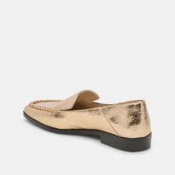 BENY FLATS GOLD DISTRESSED LEATHER
