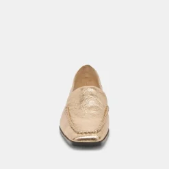 BENY FLATS GOLD DISTRESSED LEATHER