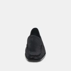 BENY FLATS ONYX EMBOSSED LEATHER