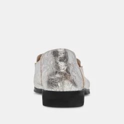 BENY WIDE FLATS SILVER DISTRESSED LEATHER