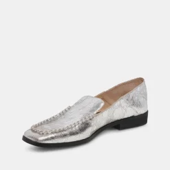 BENY WIDE FLATS SILVER DISTRESSED LEATHER