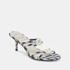 BETE HEELS BLACK WHITE GINGHAM
