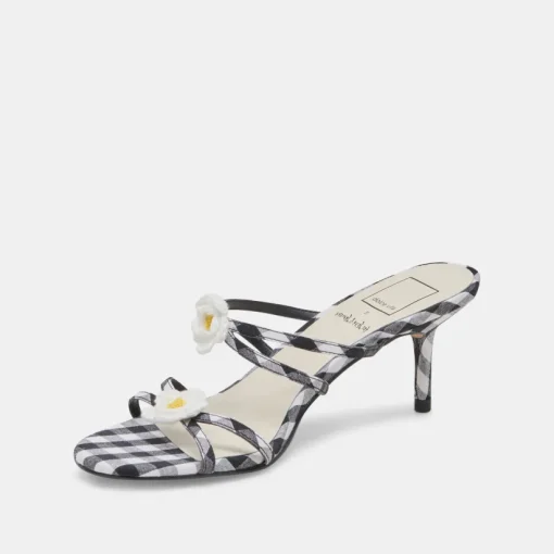 BETE HEELS BLACK WHITE GINGHAM
