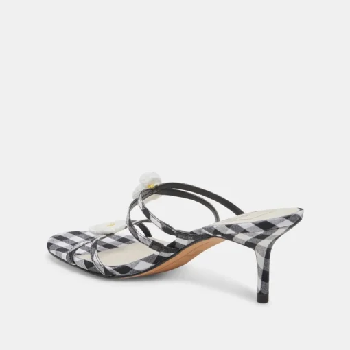 BETE HEELS BLACK WHITE GINGHAM