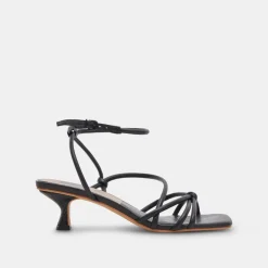BEV HEELS BLACK LEATHER