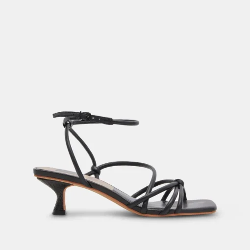 BEV HEELS BLACK LEATHER