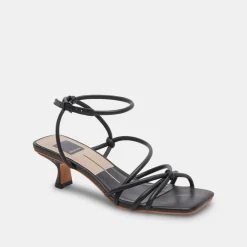 BEV HEELS BLACK LEATHER