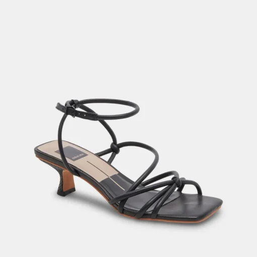BEV HEELS BLACK LEATHER