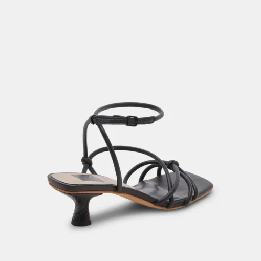 BEV HEELS BLACK LEATHER