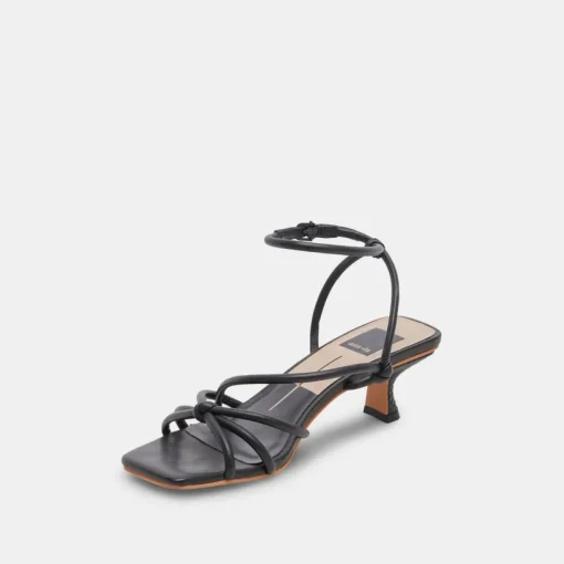 BEV HEELS BLACK LEATHER