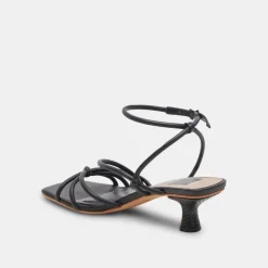 BEV HEELS BLACK LEATHER