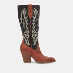 BLANCH BOOTS BROWN BLACK LEATHER