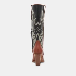 BLANCH BOOTS BROWN BLACK LEATHER