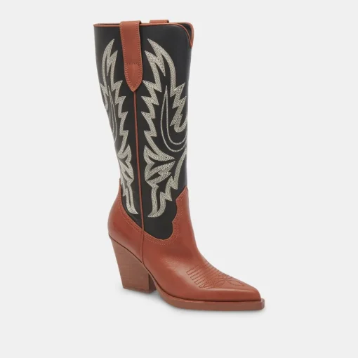 BLANCH BOOTS BROWN BLACK LEATHER