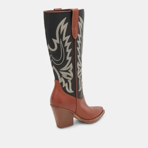 BLANCH BOOTS BROWN BLACK LEATHER