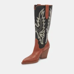 BLANCH BOOTS BROWN BLACK LEATHER
